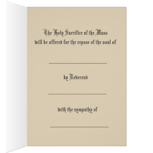 悔やみや弔慰のカトリック教のレクイエムの多くの提供カード (内側 (右))