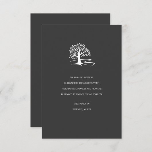 悔やみや弔慰のサンキューカード生命の樹 招待状 (正面/裏面)