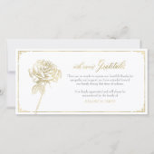 悔やみや弔慰のサンキューカード、記念物、ばら色の金ゴールド サンキューカード (正面)