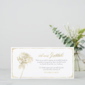 悔やみや弔慰のサンキューカード、記念物、ばら色の金ゴールド サンキューカード (スタンド正面)