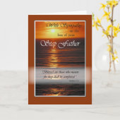 悔やみや弔慰のステップファーザーサンセットオーバー海 カード (黄色い花)