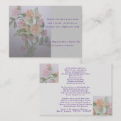 悔やみや弔慰の哀悼の詩感謝していあなた ノートカード (正面/裏面)