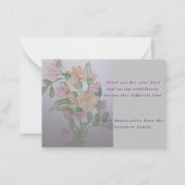 悔やみや弔慰の哀悼の詩感謝していあなた ノートカード (正面)