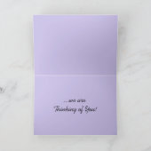 悔やみや弔慰の哀悼ブルーフラックス花写真 カード (内部)