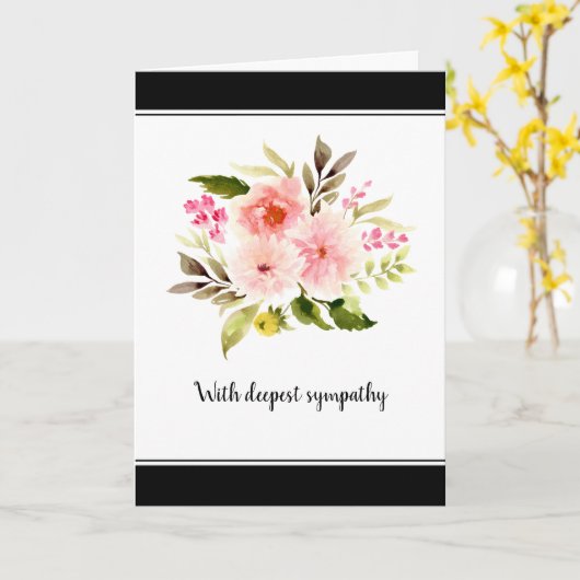 悔やみや弔慰の哀悼メッセージの花の挨拶 カード (黄色い花)