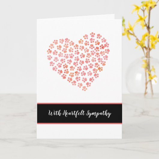 悔やみや弔慰の喪失と犬のハートへの哀悼の意 カード (黄色い花)