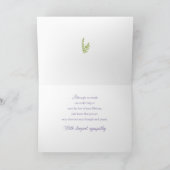 悔やみや弔慰の喪失の母カスタム、写真、名前、Purpl カード (内部)