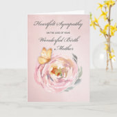 悔やみや弔慰の喪失誕生母バタフライピンクローズ カード (黄色い花)