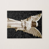 悔やみや弔慰の墓地の記念の悲しみのゴシック様式天使 ジグソーパズル (横)