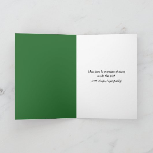 悔やみや弔慰の夕日が森の小道に カード (内部)