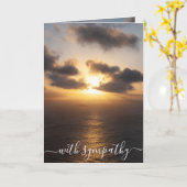 悔やみや弔慰の夕日で海の哀悼の意 カード (黄色い花)