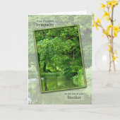 悔やみや弔慰の弟の損失は、穏やかな川のシーン カード (黄色い花)