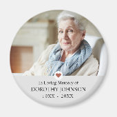 悔やみや弔慰の愛するメモリーフォトハート マグネット (正面)