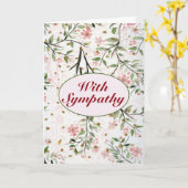 悔やみや弔慰の日本のな桜の花 カード (黄色い花)