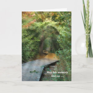 悔やみや弔慰の森の夕日 カード