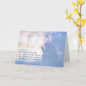 悔やみや弔慰の歌ひざまずく男を思い出す妻 カード (黄色い花)