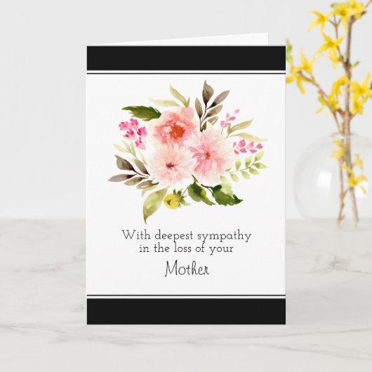 悔やみや弔慰の母または人への哀悼の意 カード (黄色い花)