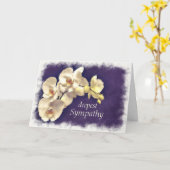 悔やみや弔慰の水の色の白い蘭パーソナライズ カード (黄色い花)