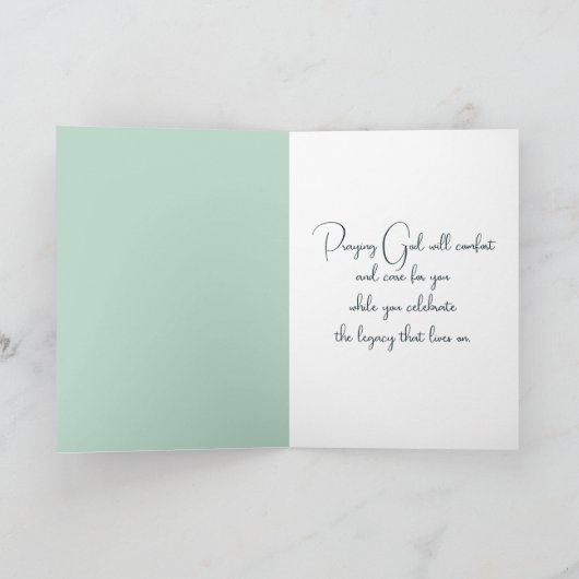 悔やみや弔慰の水彩マウンテンシーン カード (内部)