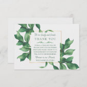 悔やみや弔慰の葉のサンキューカード サンキューカード (正面/裏面)