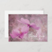 悔やみや弔慰の葬儀のピンクの藤色の花は感謝していしています サンキューカード (正面/裏面)