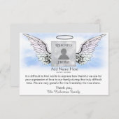 悔やみや弔慰の葬儀の写真Angel Wingsありがとう (正面/裏面)