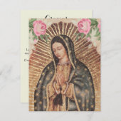 悔やみや弔慰の葬儀スペインのありがとうグアダルーペマリア サンキューカード (正面/裏面)
