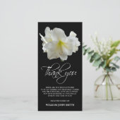 悔やみや弔慰の記念のアマリリスの花は黒い感謝していしています サンキューカード (スタンド正面)