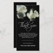 悔やみや弔慰の記念の花のラッパスイセンは黒い感謝していしています サンキューカード (正面/裏面)
