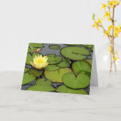 悔やみや弔慰の黄色いスイレン カード (黄色い花)