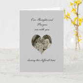 悔やみや弔慰の黒い及び白いバラ カード (黄色い花)