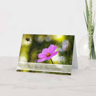 悔やみや弔慰はピンクの宇宙の野生の花を均等にしている感謝していしています サンキューカード
