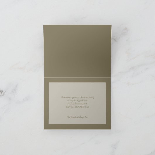 悔やみや弔慰はメッセージカード感謝していしています サンキューカード (内部)