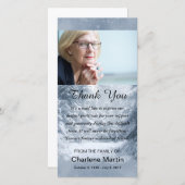 悔やみや弔慰は写真の記念の冬場面感謝していしています サンキューカード (正面/裏面)