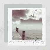 悔やみや弔慰は平らな写真カード感謝していしています サンキューカード (正面/裏面)