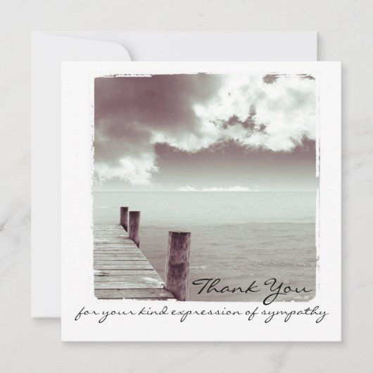 悔やみや弔慰は平らな写真カード感謝していしています サンキューカード (正面)
