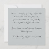 悔やみや弔慰は平らな写真カード感謝していしています サンキューカード (裏面)