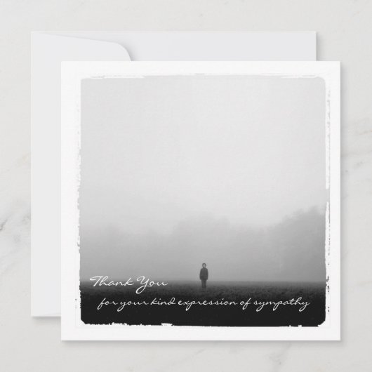 悔やみや弔慰は平らな写真カード感謝していしています サンキューカード (正面)