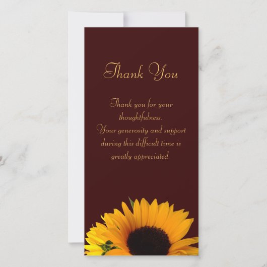 悔やみや弔慰は感謝していしています サンキューカード (正面)