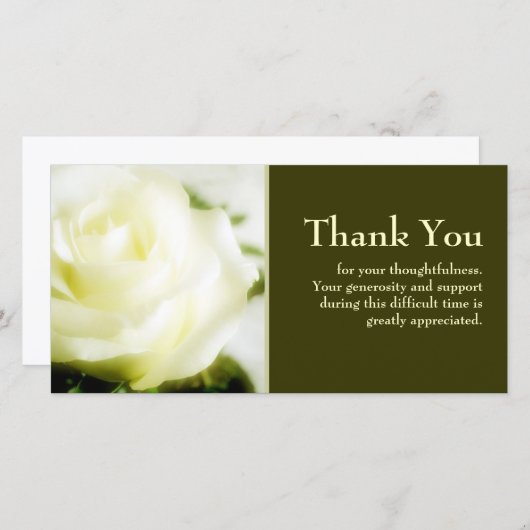 悔やみや弔慰は感謝していしています サンキューカード (正面/裏面)