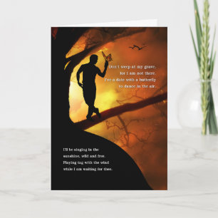 悔やみや弔慰は私の墓詩を男に見て泣くな カード