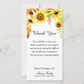 悔やみや弔慰は記念の水彩画のヒマワリ感謝していしています サンキューカード