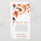 悔やみや弔慰は記念の紅葉感謝していしています サンキューカード (正面/裏面)