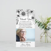 悔やみや弔慰は記念の素朴なヒマワリ感謝していしています サンキューカード (スタンド正面)