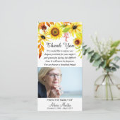 悔やみや弔慰は記念の花のヒマワリ感謝していしています サンキューカード (スタンド正面)