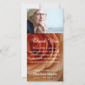 悔やみや弔慰は記念の葬儀の花柄によってが上がった感謝していしています サンキューカード (正面)