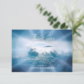 悔やみや弔慰は記念の葬式の雲の天国感謝していしています サンキューカード (スタンド正面)