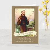 悔やみや弔慰はAssisiのSt Francisをかわいがります カード (黄色い花)