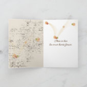 悔やみや弔慰ひまわりブーケオンブリック カード (内部)