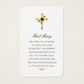 悔やみや弔慰ひまわり茶色のスクリプトフォト祈りの言葉カード (裏面)